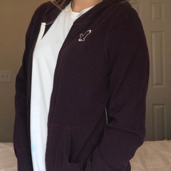 American Eagle Outfitters Jackets & Blazers - Dark Purple Zip-Up Hoodie